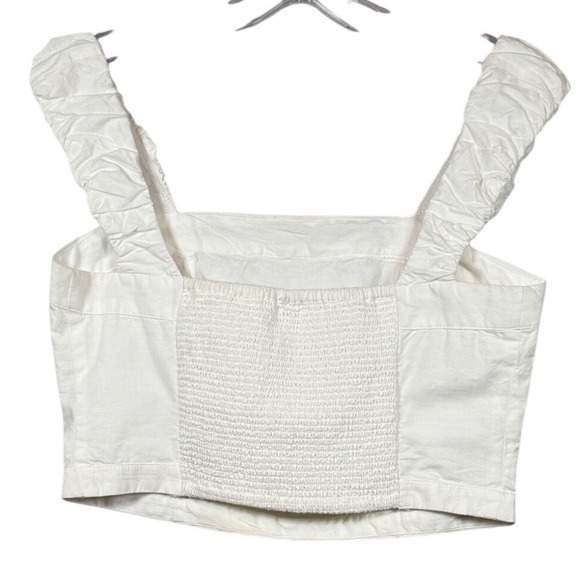 NWT Free People Ashley Tank, Cropped, Optic White, Size Medium - Picture 3 of 9